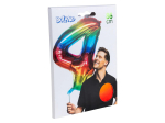 Ballon en aluminium '4' arc-en-ciel