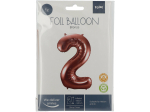 Ballon aluminium Chiffre 2 Bronze - 86 cm