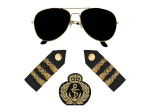 Set Capitaine (lunettes party, badge et épaulettes)