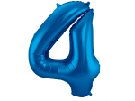 Ballon Chiffre 4 Bleu 86cm