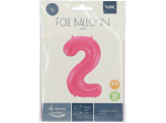 Ballon Chiffre 2 Rose Mat 86cm