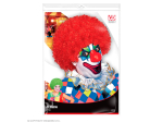 PERRUQUE CLOWN en sachet- 6 coul.: vert, jaune, pourpre, bleu, rose, rouge