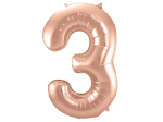 Ballon Chiffre 3 Rose Gold 86cm