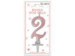Bougie Métallique Rose Gold - Tous les chiffres : 2