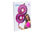 Ballon en aluminium '8' rose