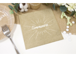 Serviette en papier "Communion" effet kraft impression blanc