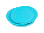 SET DE 20 ASSIETTES VITAMINE EN CARTON D23CM BLEU SANS FILM PLASTIQUE