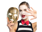 Pc. Masque visage Mime or