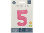 Ballon Chiffre 5 Rose Mat 86cm