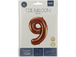 Ballon aluminium Chiffre 9 Bronze - 86 cm