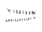 Guirlande de lettre en carton T-Rex 'Joyeux Anniversaire' (250 cm)