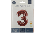 Ballon aluminium Chiffre 3 Bronze - 86 cm