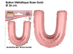 Ballon métallique Rose Gold Lettres et Symboles - Toutes les lettres, le # et le & : U