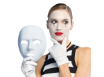 Pc. Masque visage Mime blanc