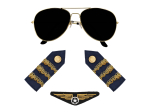 Set Pilote (lunettes party, badge et épaulettes)