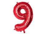 Ballon en aluminium '9' rouge