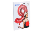 Ballon en aluminium '9' rouge