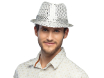 Pc. Chapeau Popstar sequins argent