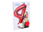 Ballon en aluminium '4' rouge