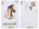 Carte invitation Hippique Multicoloree 10 x 15 cm Sachet de 6 pièces équitation