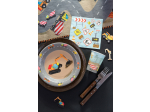 Assiette En chantier Multicolore Ø 22.5 cm Sachet de 10 pièces