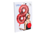 Ballon en aluminium '8' rouge