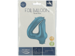 Ballon aluminium Chiffre 4 Bleu Pastel Mate Métallique - 86 cm