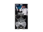 Set d'accessoires argent (lunettes party, noeud papillon et bretelles)