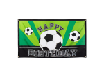 Drapeau polyester Football 'HAPPY BIRTHDAY'.