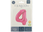 Ballon Chiffre 4 Rose Mat  86cm