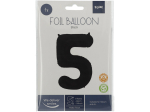 Ballon aluminium Chiffre 5 Noir Mate Métallique - 86 cm