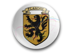 Badge ecusson lion des flandre (fond blanc)