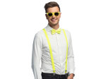 Set d'accessoires Néon jaune (lunettes party, noeud papillon et bretelles)